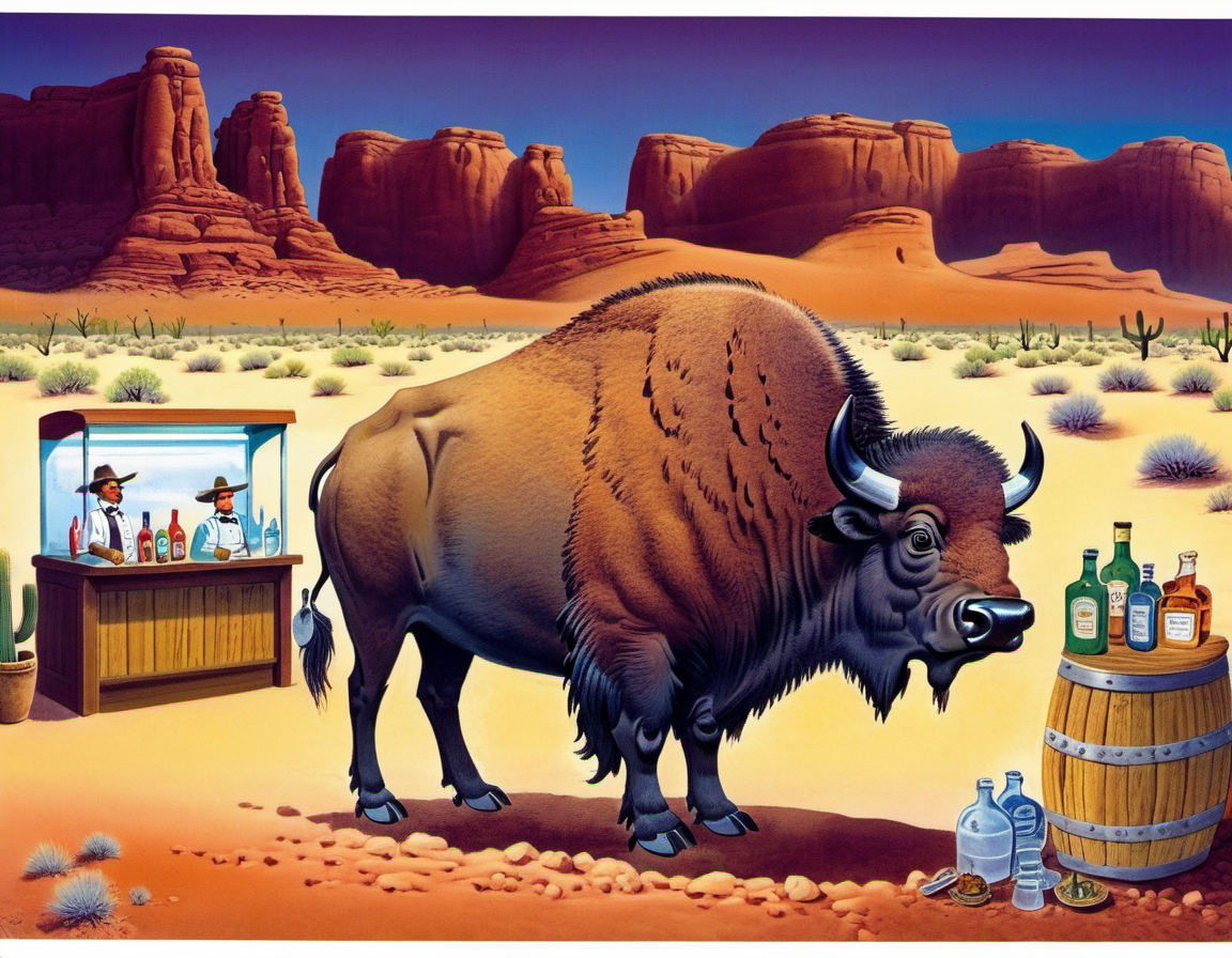 12187-2312176834-a bartender Bison behind a counter, Semi-Arid Desert at Early twilight, detailed, sub surface scattering, sharp focus _lora_Oldi.png